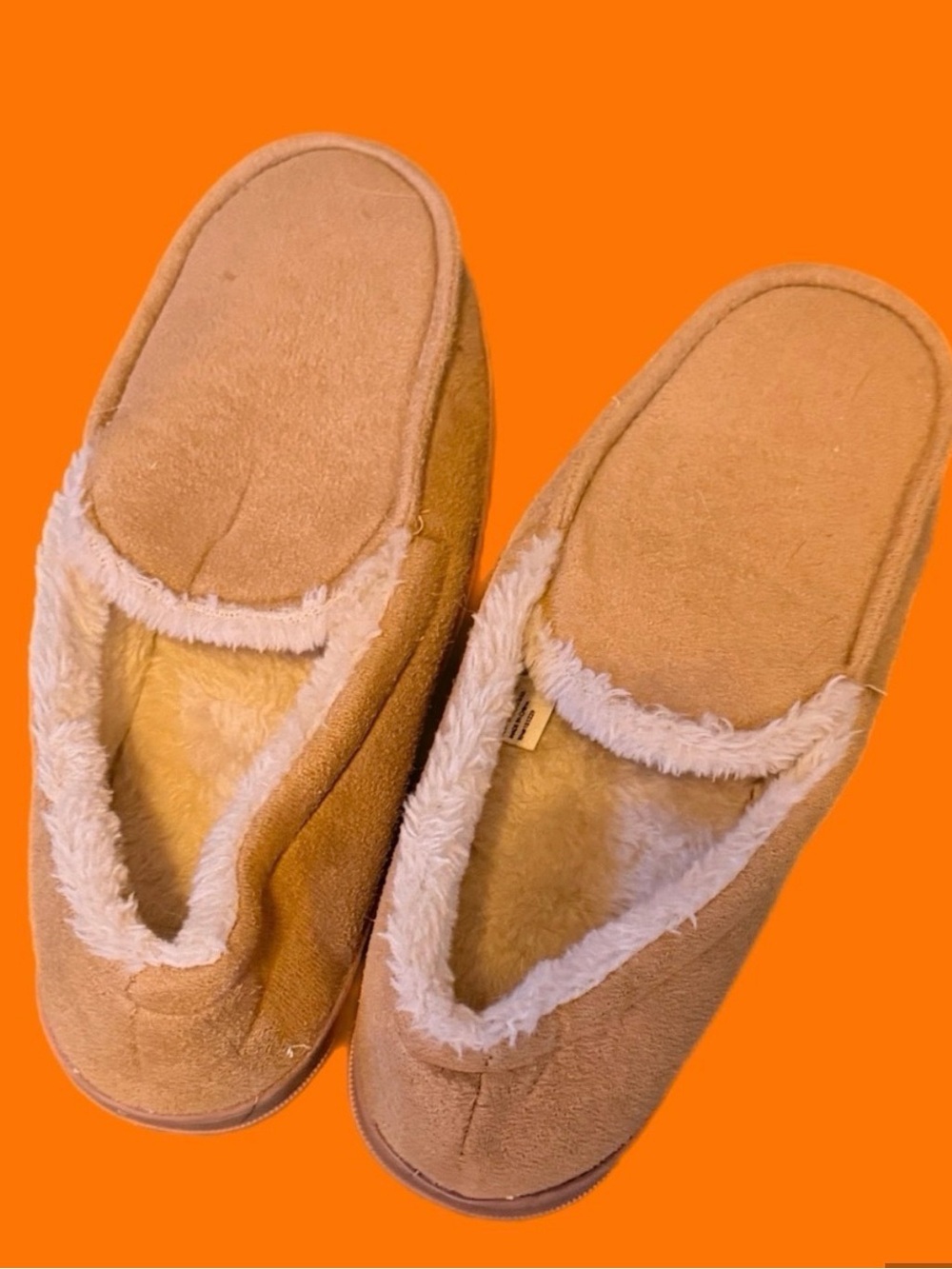 Gold Toe Tan Faux-Suede Never Worn Slip-On Slippers